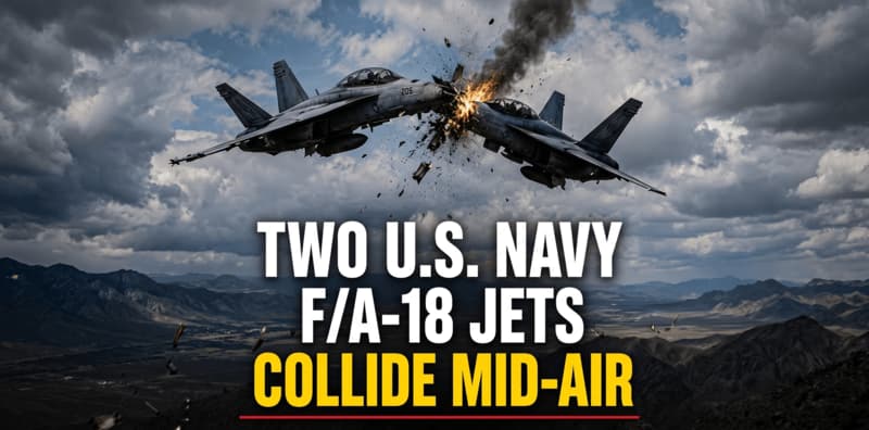 Two U.S. Navy Growler Jets Collide